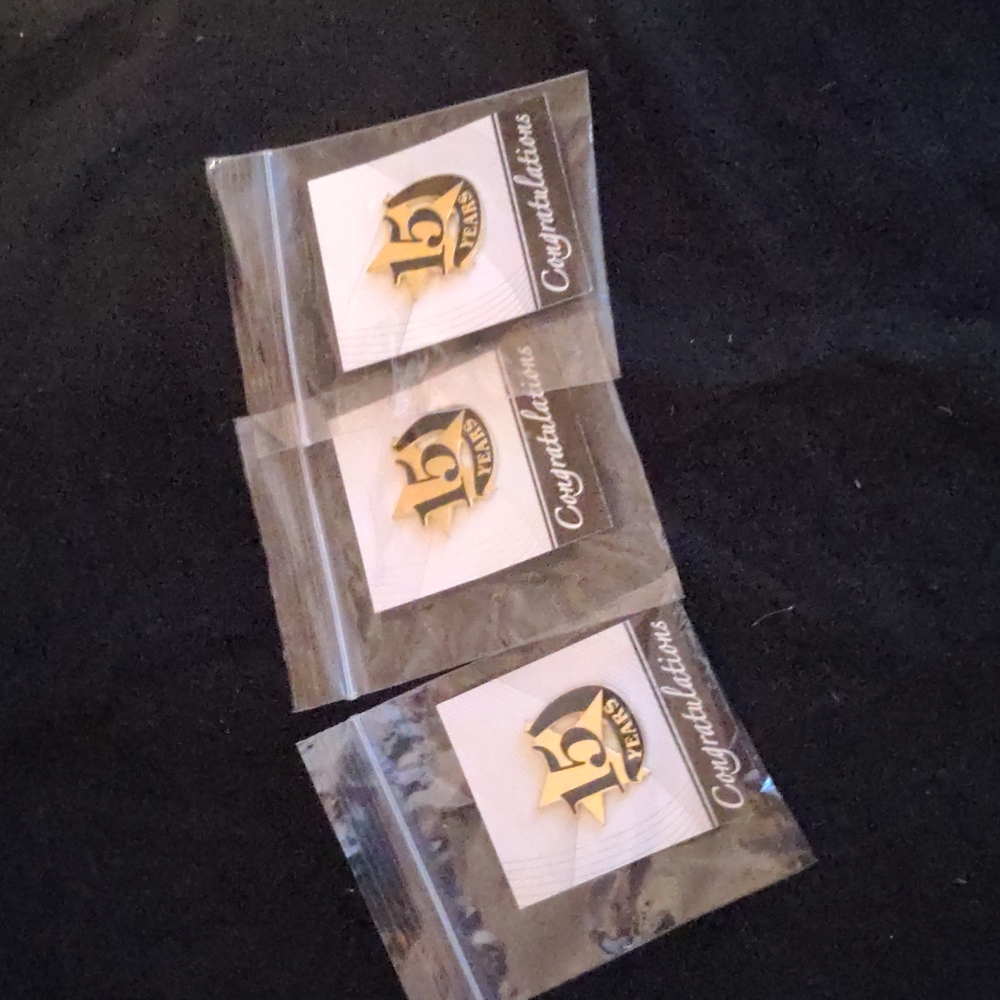 Bundle of 3 Crown Awards Fifteen Year Award Pin